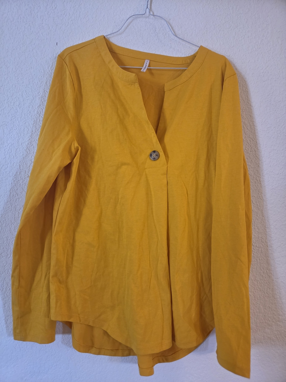 Passport Golden Yellow Long-Sleeve Single-Button Top